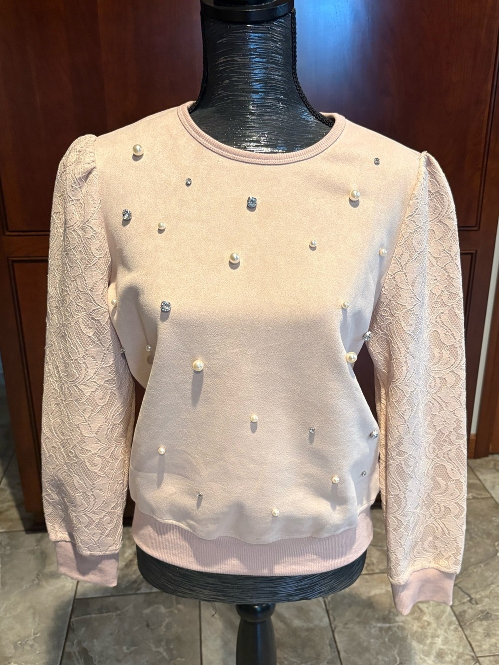 Alice Blue Pale Pink Crewneck Top
